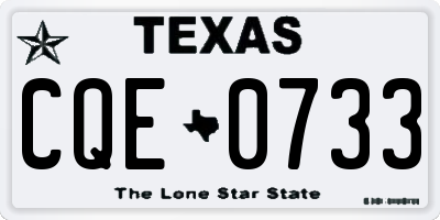 TX license plate CQE0733