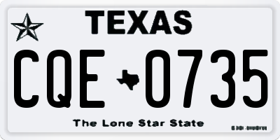 TX license plate CQE0735