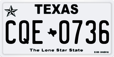 TX license plate CQE0736