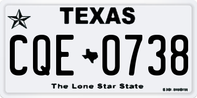 TX license plate CQE0738