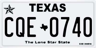 TX license plate CQE0740