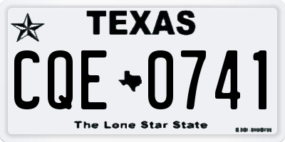 TX license plate CQE0741