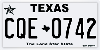 TX license plate CQE0742