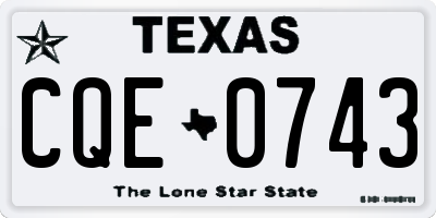 TX license plate CQE0743