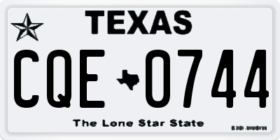 TX license plate CQE0744