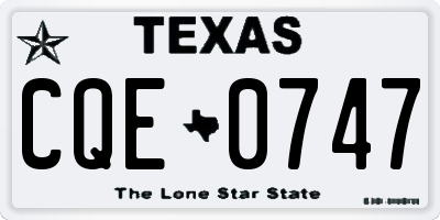 TX license plate CQE0747