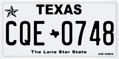 TX license plate CQE0748