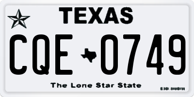 TX license plate CQE0749