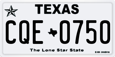 TX license plate CQE0750