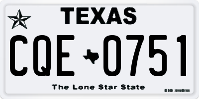 TX license plate CQE0751