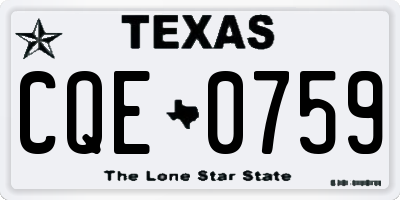 TX license plate CQE0759
