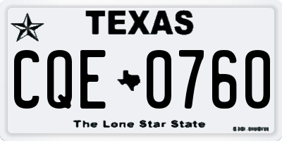 TX license plate CQE0760