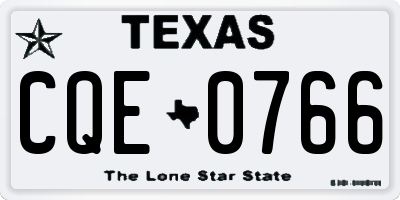 TX license plate CQE0766