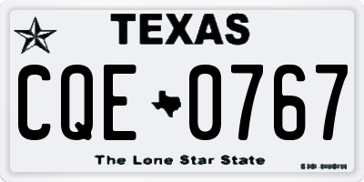 TX license plate CQE0767