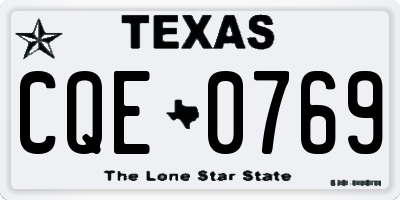 TX license plate CQE0769
