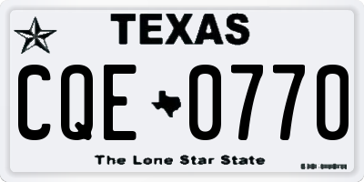 TX license plate CQE0770
