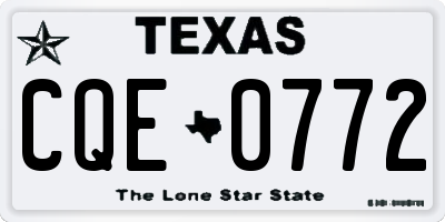 TX license plate CQE0772