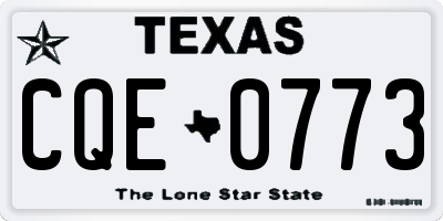 TX license plate CQE0773