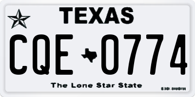 TX license plate CQE0774