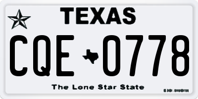 TX license plate CQE0778