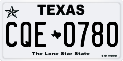 TX license plate CQE0780