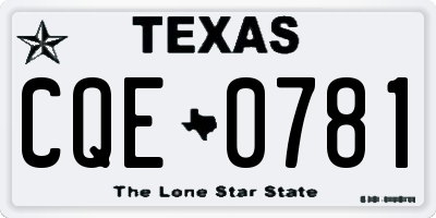 TX license plate CQE0781