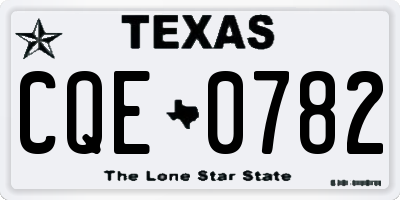 TX license plate CQE0782