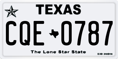 TX license plate CQE0787