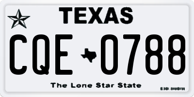 TX license plate CQE0788