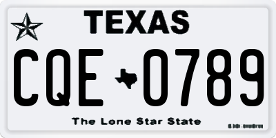 TX license plate CQE0789