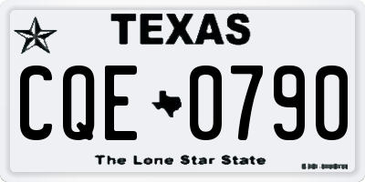 TX license plate CQE0790