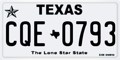TX license plate CQE0793