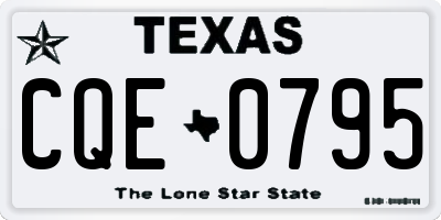 TX license plate CQE0795