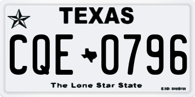 TX license plate CQE0796