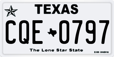 TX license plate CQE0797