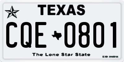 TX license plate CQE0801