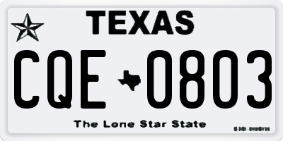 TX license plate CQE0803