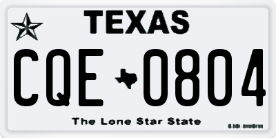 TX license plate CQE0804