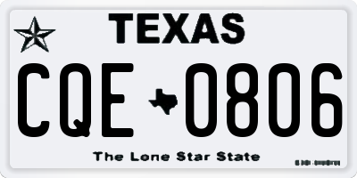 TX license plate CQE0806