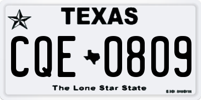 TX license plate CQE0809