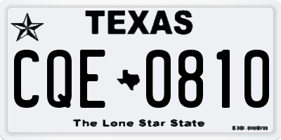 TX license plate CQE0810