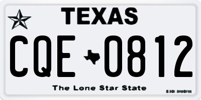 TX license plate CQE0812