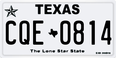 TX license plate CQE0814
