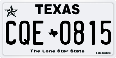 TX license plate CQE0815