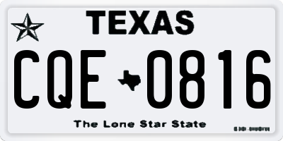 TX license plate CQE0816