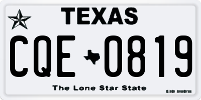 TX license plate CQE0819