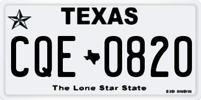 TX license plate CQE0820