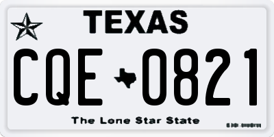 TX license plate CQE0821