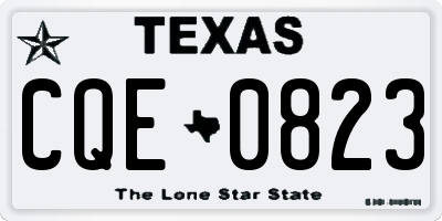 TX license plate CQE0823