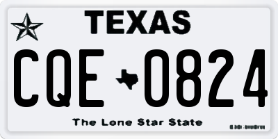 TX license plate CQE0824